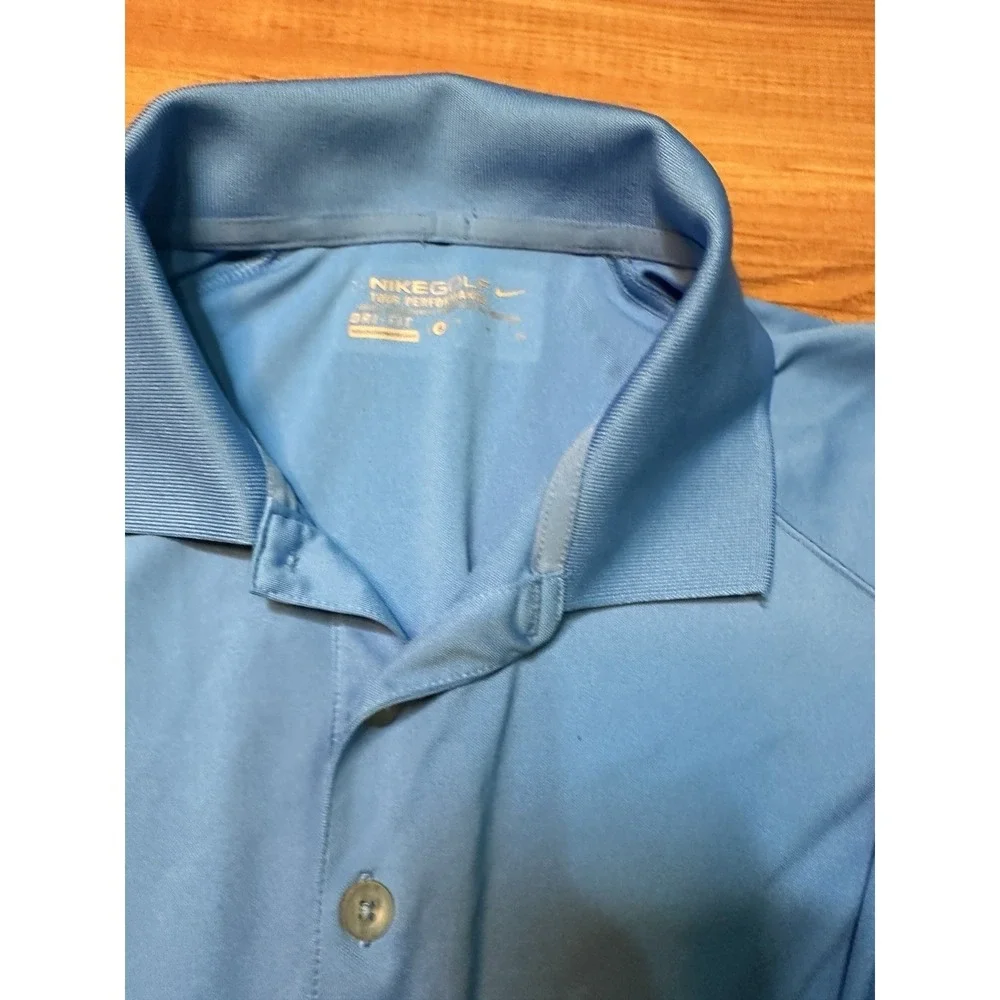 Nike Golf Polo Shirt Men's Small Blue Dri-Fit Short Sleeve Tour Perfomance